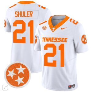 Navy Shuler  #21 Tennessee Volunteers Home Vapor SEC Patch College   White