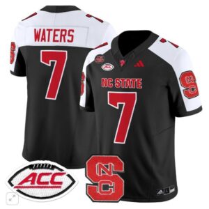 NC State Wolfpack Jordan Waters  #7 Home ACC Patch   Black Alternate