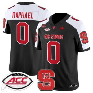 NC State Wolfpack Kendrick Raphael  #0 Home ACC Patch   Black Alternate