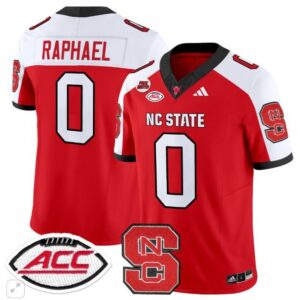 NC State Wolfpack Kendrick Raphael  #0 Home ACC Patch   Red Alternate