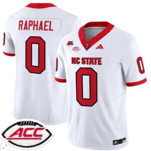NC State Wolfpack Kendrick Raphael  #0 Home ACC Patch   White