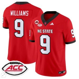 NC State Wolfpack Mario Williams  #9 Home ACC Patch   Red