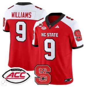 NC State Wolfpack Mario Williams  #9 Home ACC Patch   Red Alternate