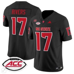 NC State Wolfpack Philip Rivers  #17 Home ACC Patch   Black