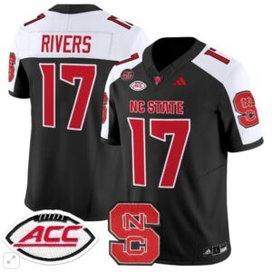 NC State Wolfpack Philip Rivers  #17 Home ACC Patch   Black Alternate