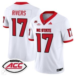 NC State Wolfpack Philip Rivers  #17 Home ACC Patch   White