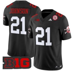 Nebraska Cornhuskers Emmett Johnson  #21 Vapor B1G Patch   Black