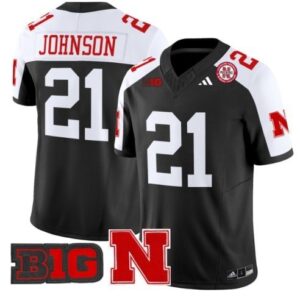 Nebraska Cornhuskers Emmett Johnson  #21 Vapor B1G Patch   Black Alternate