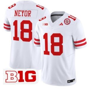Nebraska Cornhuskers Isaiah Neyor  #18 Home B1G Patch   White