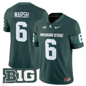 Nick Marsh  #6 Michigan State Spartans Home Vapor B1G Patch College   Green