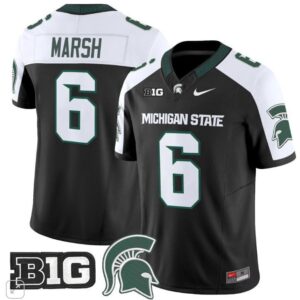 Nick Marsh  #6 Michigan State Spartans Vapor B1G Patch   Black Alternate