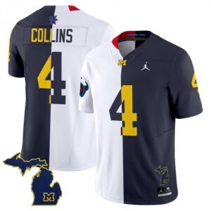 Nico Collins  #4 Michigan Wolverines Vapor Map Patch   Split