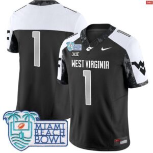 No Name  #1 West Virginia Mountaineers 2025 Miami Beach Bowl Vapor   Black Alt