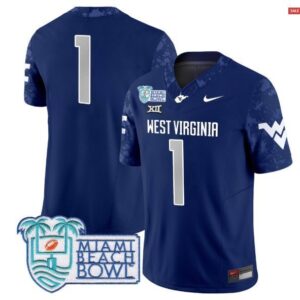 No Name  #1 West Virginia Mountaineers 2025 Miami Beach Bowl Vapor   Navy