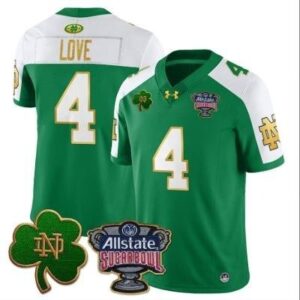 Notre Dame Fighting Irish Jeremiyah Love  #4 Allstate Sugar Bowl  Green Alternate