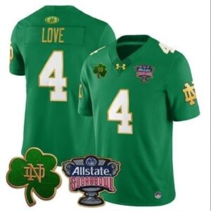 Notre Dame Fighting Irish Jeremiyah Love  #4 Allstate Sugar Bowl Patch  Green
