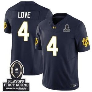 Notre Dame Fighting Irish Jeremiyah Love  #4 First Round Patch  Navy