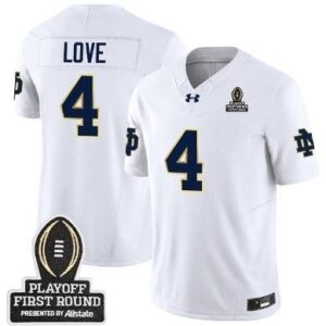 Notre Dame Fighting Irish Jeremiyah Love  #4 First Round Patch  White