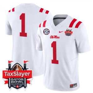 Ole Miss Rebels Blank Name  #1 Gator Bowl Patch Vapor   White