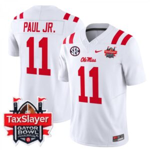 Ole Miss Rebels Chris Paul Jr.  #11 Gator Bowl Patch Vapor   White