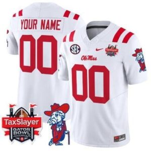 Ole Miss Rebels Custom  Gator Bowl Patch Vapor   White