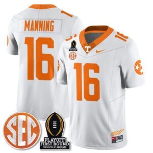 P Manning  #16 Tennessee Volunteers  Playoff First Round Patch   White