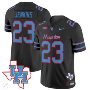 Parker Jenkins  #23 Houston Cougars Oilers Inspired Vapor Map   Black