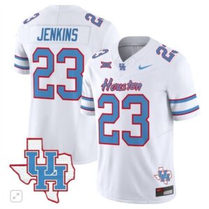 Parker Jenkins  #23 Houston Cougars Oilers Inspired Vapor Map Patch   White