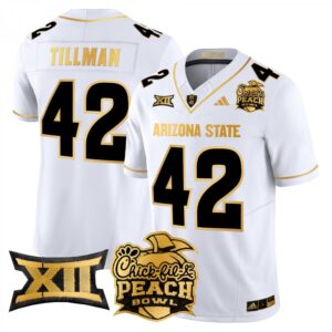 Pat Tillman  #42 Arizona State Sun Devils 2025 Peach Bowl   White Gold