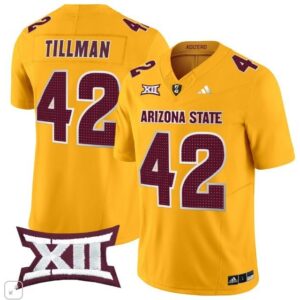 Pat Tillman  #42 Arizona State Sun Devils Home Patch Vapor   Gold