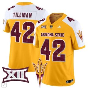 Pat Tillman  #42 Arizona State Sun Devils Home Patch Vapor   Gold Alternate