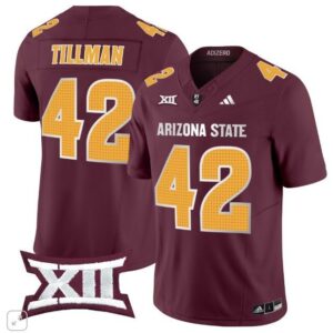 Pat Tillman  #42 Arizona State Sun Devils Home Patch Vapor   Maroon