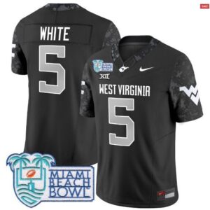 Pat White  #5 West Virginia Mountaineers 2025 Miami Beach Bowl Vapor   Black