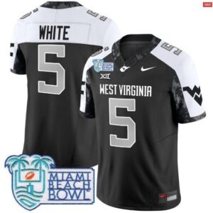 Pat White  #5 West Virginia Mountaineers 2025 Miami Beach Bowl Vapor  Black Alt