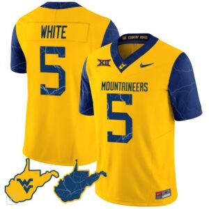 Pat White  #5 West Virginia Mountaineers Vapor Patch   Gold Alternate