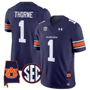 Payton Thorne  #1  Auburn Tigers Alabama Patch Vapor SEC   Navy