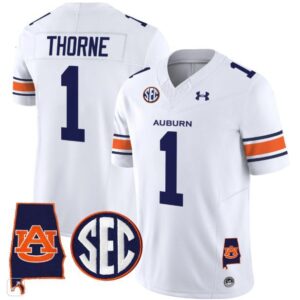 Payton Thorne  #1 Auburn Tigers Alabama Patch Vapor SEC   White