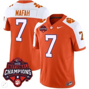 Phil Mafah  #7 Clemson Tigers National Champions Patch   Orange Alternate