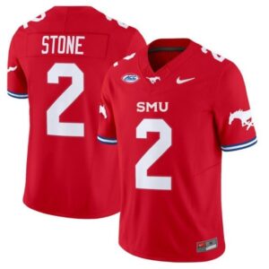 Preston Stone  #2 SMU Mustangs Icy Whites Vapor College   Red