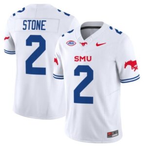 Preston Stone  #2 SMU Mustangs Icy Whites Vapor College   White