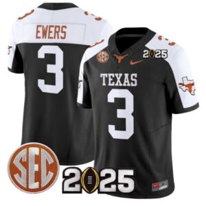 Quinn Ewers  #3 Texas Longhorns 2025 CFP Final Patch   Black Alternate