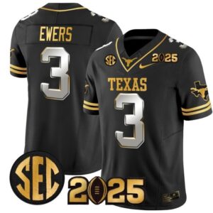 Quinn Ewers  #3 Texas Longhorns 2025 CFP Final Patch   Black Limited