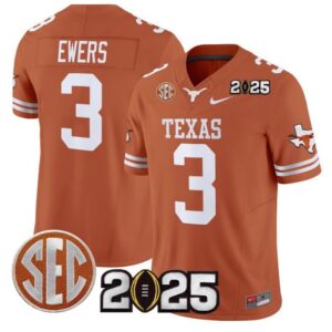 Quinn Ewers  #3 Texas Longhorns 2025 CFP Final Patch   Orange