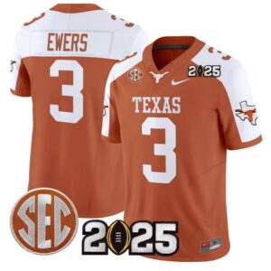 Quinn Ewers  #3 Texas Longhorns 2025 CFP Final Patch   Orange Alternate