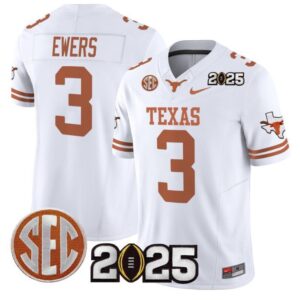 Quinn Ewers  #3 Texas Longhorns 2025 CFP Final Patch   White