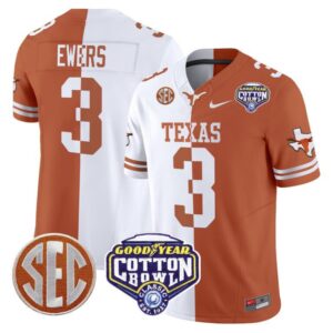 Quinn Ewers  #3 Texas Longhorns Cotton Bowl Patch College   Split