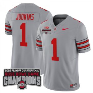 Quinshon Judkins  #1 Ohio State Buckeyes 2025 Rose Bowl Champions Patch   Gray