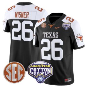 Quintrevion Wisner  #26 Texas Longhorns Cotton Bowl Patch   Black Alternate