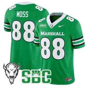 Randy Moss  #88 Marshall Thundering Herd Vapor Patch College   Green