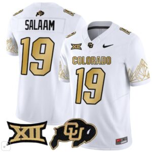 Rashaan Salaam  #19 Colorado Buffaloes Vapor Big 12 Patch   White Gold